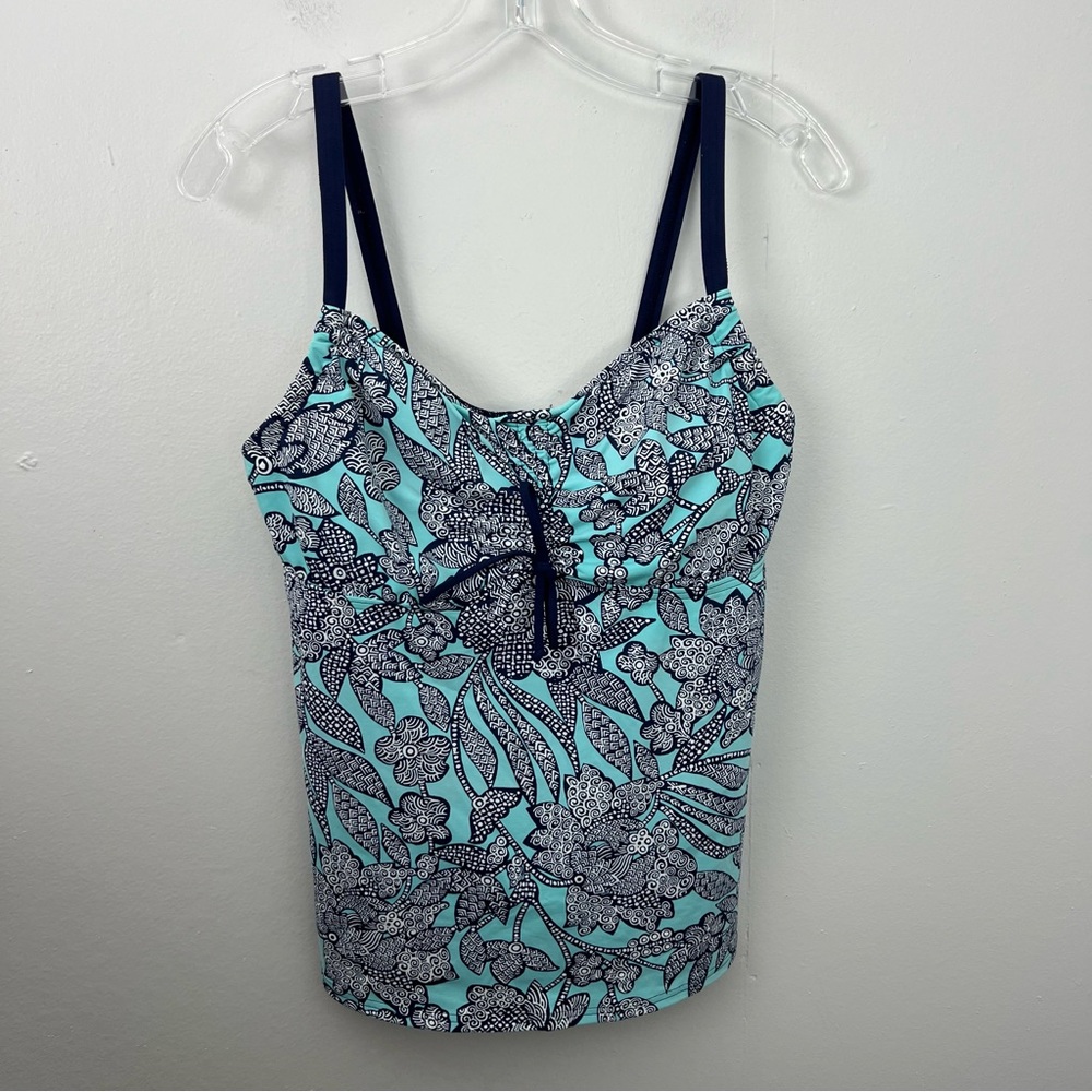 Lands End Swimsuit Tankini Top Long